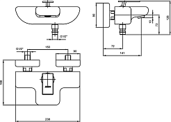 E.C.A. Смеситель для ванны Neva 102102443 хром – фотография-2